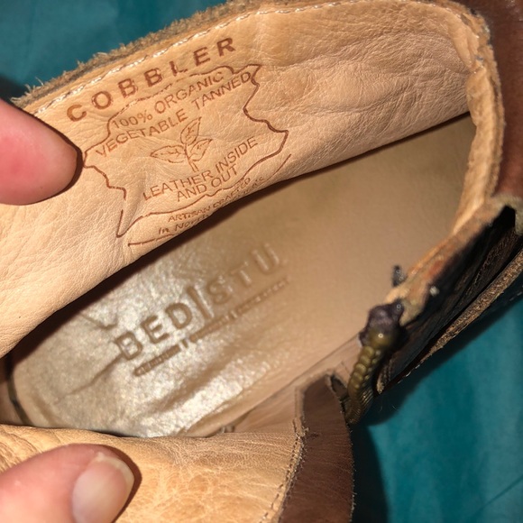 Bed Stu Cobbler Organic Leather “Dipper” Distressed Ankle Boots w/Fringe, Size 8 - Picture 10 of 15